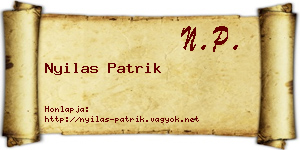 Nyilas Patrik névjegykártya